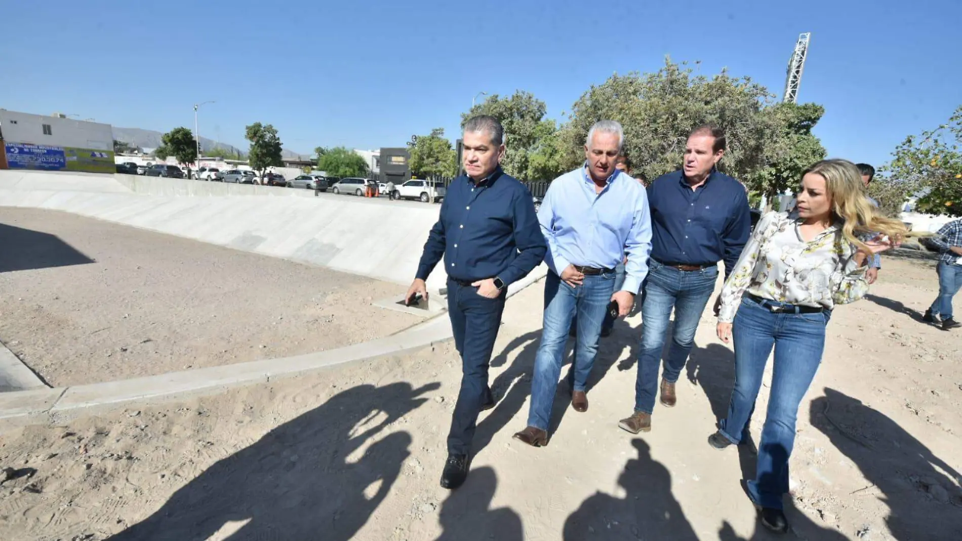 El avance en los trabajos de construcción del pozo de captación pluvial que evitará inundaciones en tiempos de lluvia, fue revisado este lunes